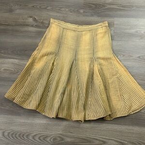 Free People Striped Yellow Flared Women's Skirt